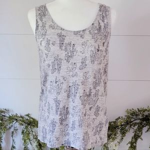 NWOT Artisan NY Cactus Print Linen Sleeveless Top